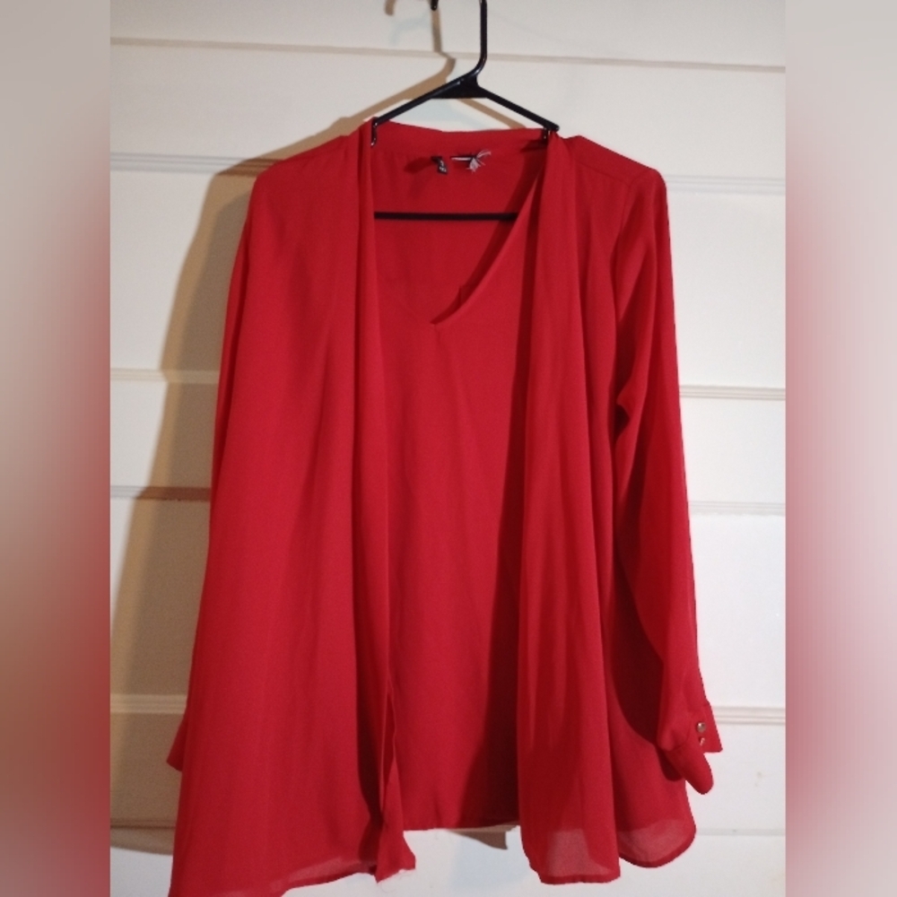 New direction 1X double layer blouse